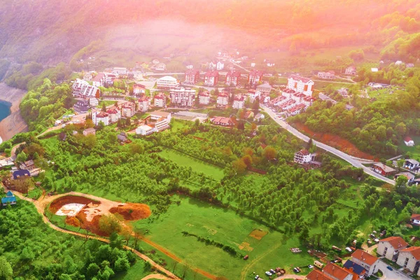 Pohled Shora Rekreačního Města Horách — Stock fotografie