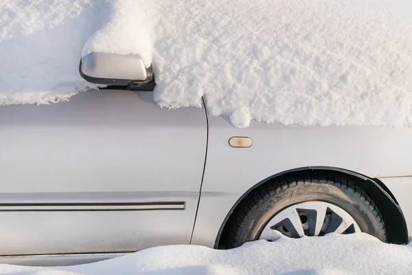 Parked Car Covered Snow — Stock Photo, Image