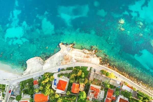 Vista Desde Altura Hermosa Ciudad Turística Cerca Del Mar — Foto de Stock