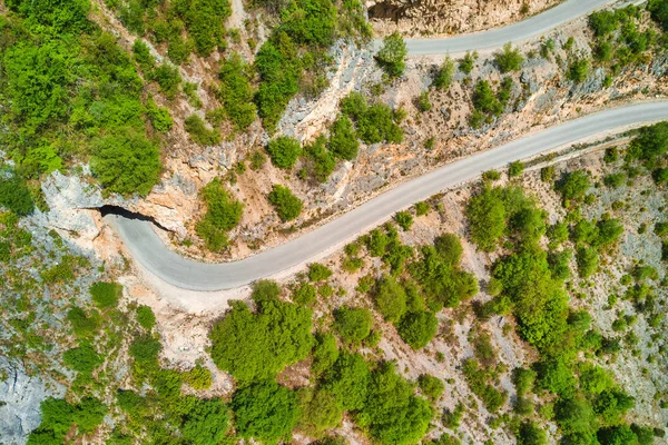 Estrada Que Leva Túnel Nas Montanhas Vista Superior — Fotografia de Stock