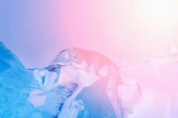 Blaues Eis Mit Blasen Sonnenlicht Hintergrund — Stockfoto