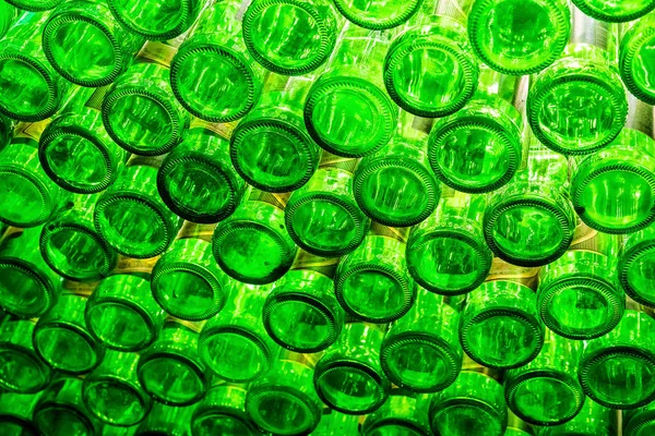 Fondo Botellas Vidrio Verde — Foto de Stock