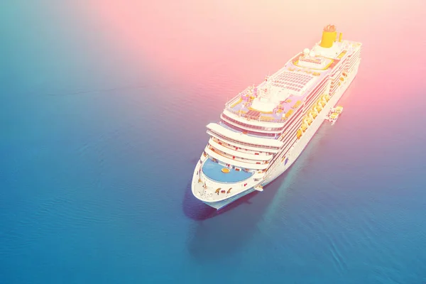 Great Cruise Liner Sunlight Top View — Stock Photo, Image