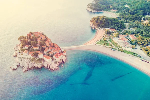 Европейский Курортный Городок Маленьком Острове Вид Сверху — стоковое фото