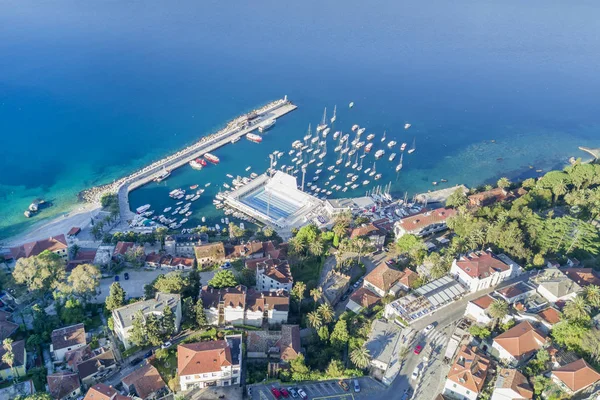 Schöne Aussicht Von Der Spitze Der Stadt Und Dem Yachthafen — Stockfoto