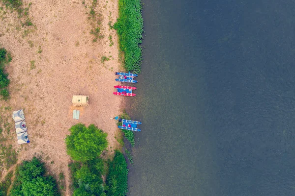 Tentes Camping Sur Plage Rafting Sur Rivière — Photo