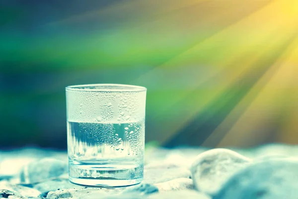 Glass Cool Fresh Water Nature Background — Stock Photo, Image