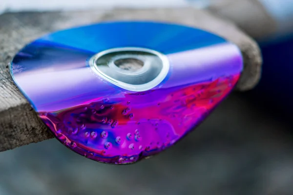Hasarlı Veriler Erimiş Deforme Optik Disk Dvd — Stok fotoğraf