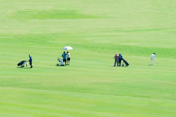 Gruppe von Golfspielern an einem sonnigen Tag. — Stockfoto