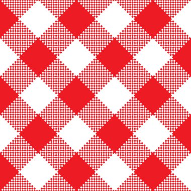 Kırmızı kumaş dokusu. Vektör çizim. Düz masa örtüsü modeli