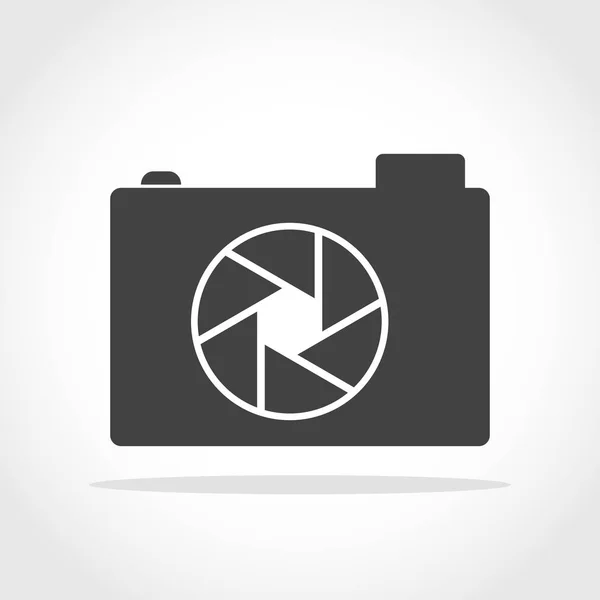 Graues Fotokamera Symbol Flachem Design Vektorillustration Kamera Symbol Isoliert Auf — Stockvektor