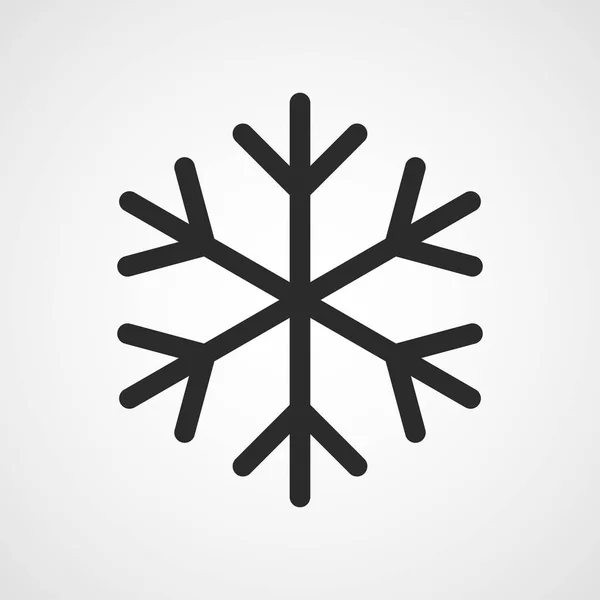 Sněhová Vločka Ikona Plochý Design Vektorové Ilustrace Šedá Sněhová Vločka — Stockový vektor