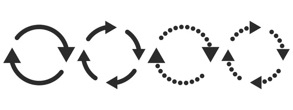 Conjunto Setas Circulares Planas Ilustração Vetorial Refrescar Recarregar Sinal —  Vetores de Stock