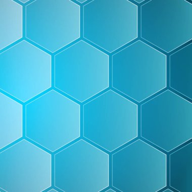 Mavi arka plan. Vektör çizim. Fütüristik altıgen arka plan.