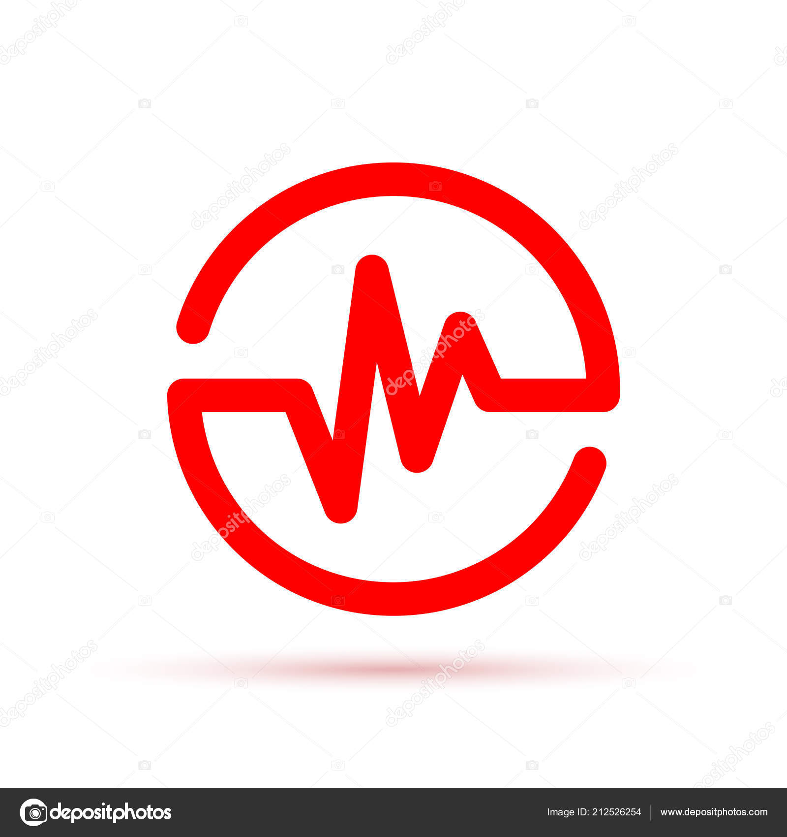 円の赤ハートビート アイコン ベクトルの図 フラットなデザインの医療コンセプトは 心拍数 ストックベクター C Chekman1 212526254
