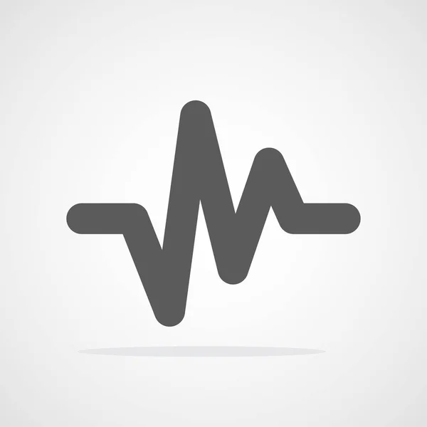 Grijze Heartbeat Pictogram Platte Ontwerp Vectorillustratie Heartbeat Teken Geïsoleerd — Stockvector