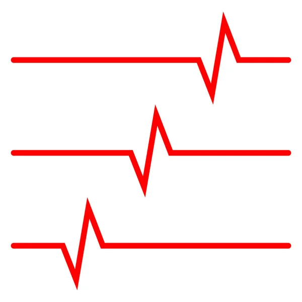 Ícones Batimento Cardíaco Vermelho Design Plano Ilustração Vetorial Sinal Eletrocardiograma — Vetor de Stock