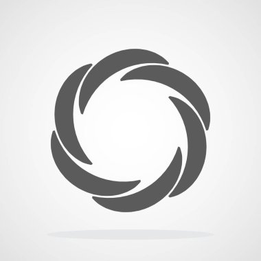 Odak simgesi. Vektör çizim. Diyafram diyafram simgesi. İzole kamera simgesi