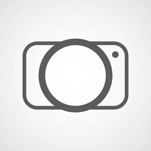 Graues Fotokamera Symbol Flachem Design Vektorillustration Kamera Symbol Isoliert Auf — Stockvektor