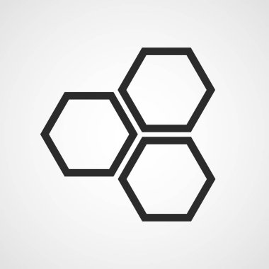 Petek simgesi. Vektör çizim. İzole düz petek simgesi