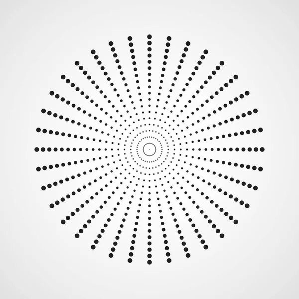 Cercle Abstrait Noir Avec Effet Demi Tons Illustration Vectorielle Icône — Image vectorielle