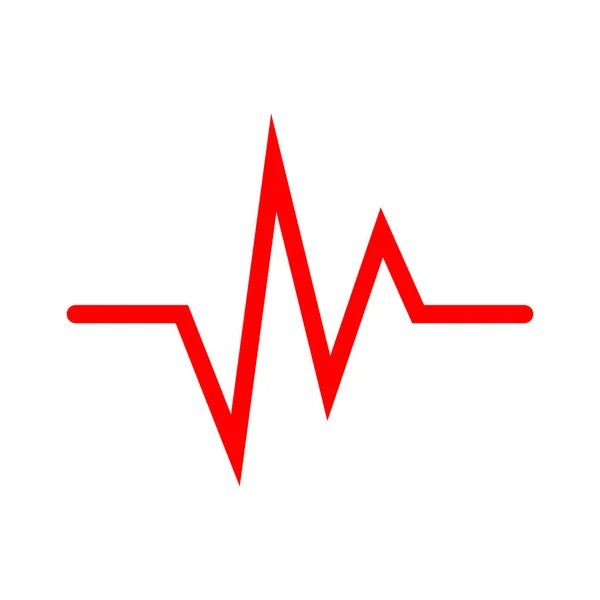 Rode Heartbeat Pictogram Vectorillustratie Heartbeat Inloggen Platte Ontwerp Heartbeat Geïsoleerd — Stockvector