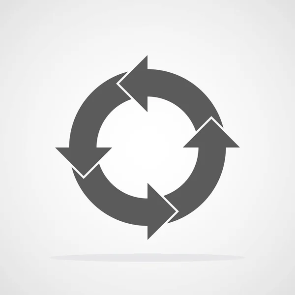 Recycling Platte Pijl Vectorillustratie Vernieuwen Reload Cirkel Pijl Geïsoleerd — Stockvector