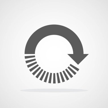 Geri dönüşüm düz ok. Vektör çizim. Yenileme veya izole daire ok yeniden yükleme.