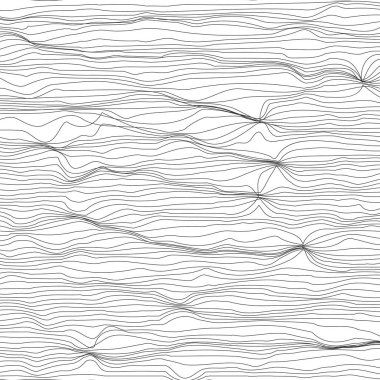 Arka plan ile çizgili kaotik dalgalar. Vektör çizim. Tek renkli arka plan