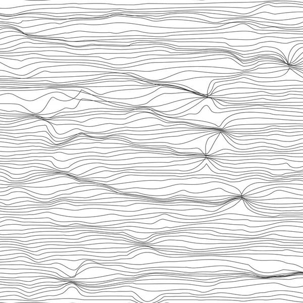 Αφηρημένα Φόντο Ριγέ Χαοτική Κύματα Εικονογράφηση Διάνυσμα Μονόχρωμη Φόντο — Διανυσματικό Αρχείο