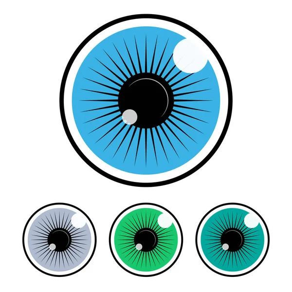 Set Eye Icons Flat Design Vector Illustration Collection Colored Eyeball — Vector de stoc