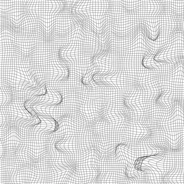 Hintergrund Mit Gebogenem Raster Vektorillustration Maschenmuster Abstrakter Monochromer Hintergrund — Stockvektor