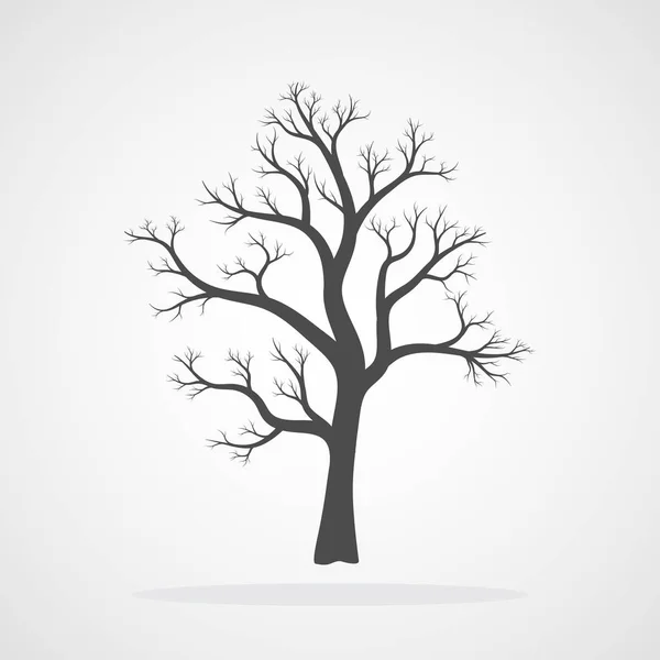 Baum Symbol Flachen Stil Vektorillustration Silhouette Des Baumes Auf Weißem — Stockvektor