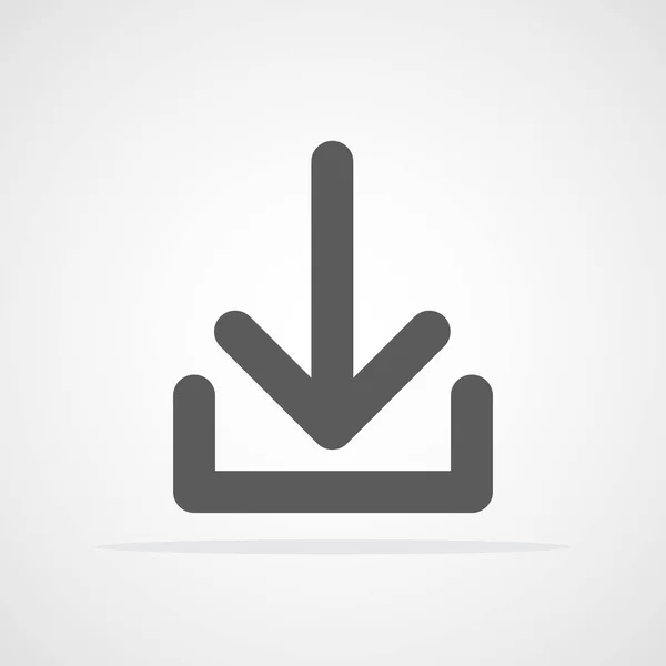 Graues Download Symbol Flachen Stil Vektorillustration Symbol Auf Hellem Hintergrund — Stockvektor