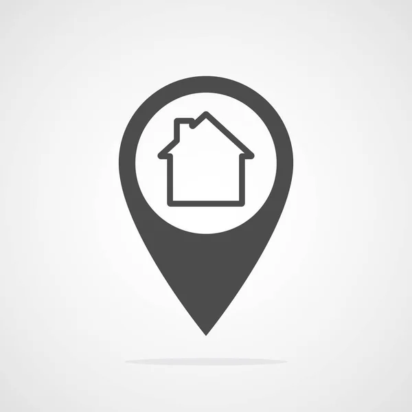 Puntero Mapa Con Símbolo Casa Ilustración Vectorial Icono Ubicación — Vector de stock