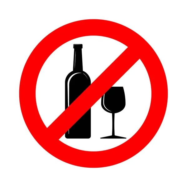 Никакого Алкоголя Векторная Иллюстрация Запрет Алкоголь Никакого Алкоголя — стоковый вектор