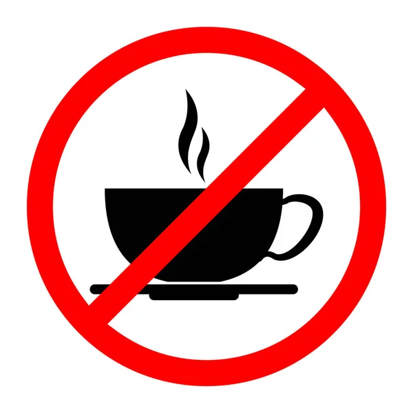 Kein Kaffeegetränk Schild Vektorillustration Keine Kaffeetassen Ikone — Stockvektor