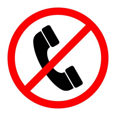 Telefon yok. Vektör çizim. Hiçbir yakışıklı işareti izin. Telefon izin vermez
