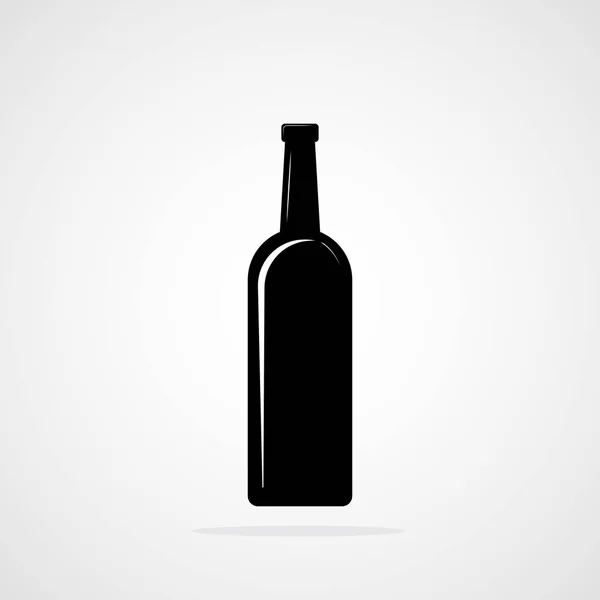 Bottle Wine Icon Vector Illustration Black Silhouette Bottle Wine — Stock Vector