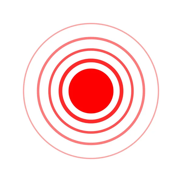 Kruhová Ikona Vektorové Ilustrace Klepněte Ikonu Ruky Červený Symbol Bolesti — Stockový vektor