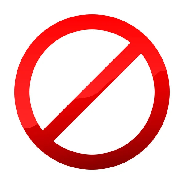 Nem Engedélyezett Piros Jel Vektoros Illusztráció Éber Stop Vagy Figyelmeztető — Stock Vector