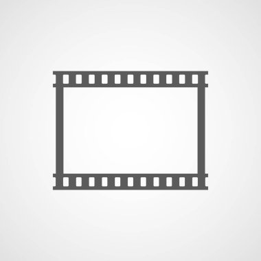 Düz tasarım gri Film simgesi. Vektör çizim. Film simgesi, izole. Oyun Video simgesi