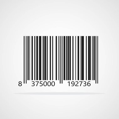 Gerçekçi barkod simgesi. Vektör çizim. İzole siyah barkod simgesi