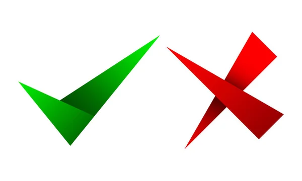 Igen Nem Pipák Vektoros Illusztráció Fehér Háttér Piros Zöld Pipák — Stock Vector