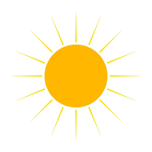 Gelbes Sonnensymbol Flachem Design Vektorillustration Symbol Der Sonne Isoliert Auf — Stockvektor