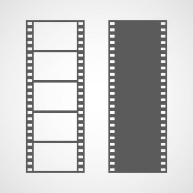 Film çerçeve simgeler düz tasarım kümesi. Vektör çizim. Film şeridi simge, izole.