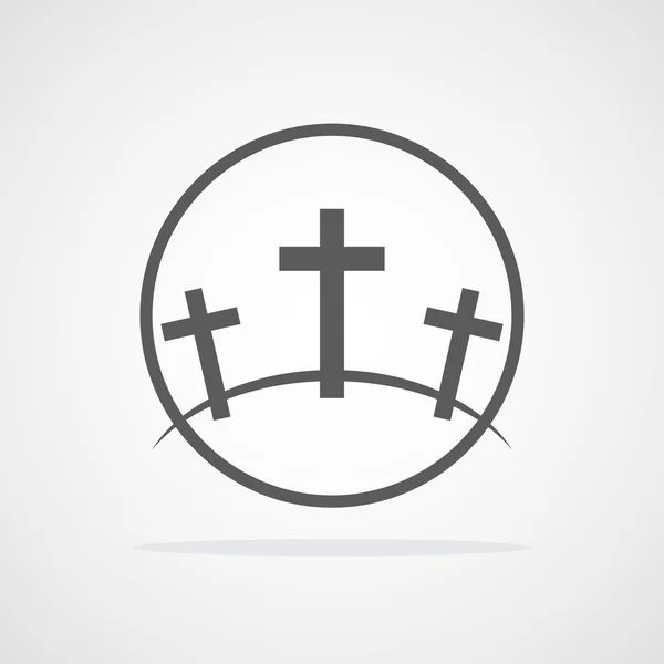 Символ Голгофы Круге Векторная Иллюстрация Серая Икона Голгофы — стоковый вектор