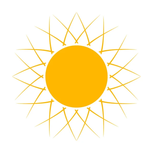 Κίτρινος Ήλιος Εικονίδιο Στην Επίπεδη Σχεδίαση Εικονογράφηση Διάνυσμα Σύμβολο Του — Διανυσματικό Αρχείο