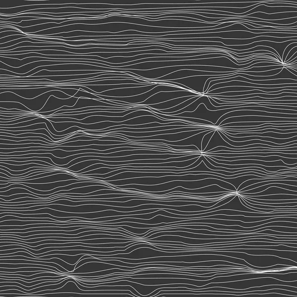 Abstrakter Hintergrund Mit Gestreiften Chaotischen Wellen Vektorillustration Monochromer Hintergrund — Stockvektor
