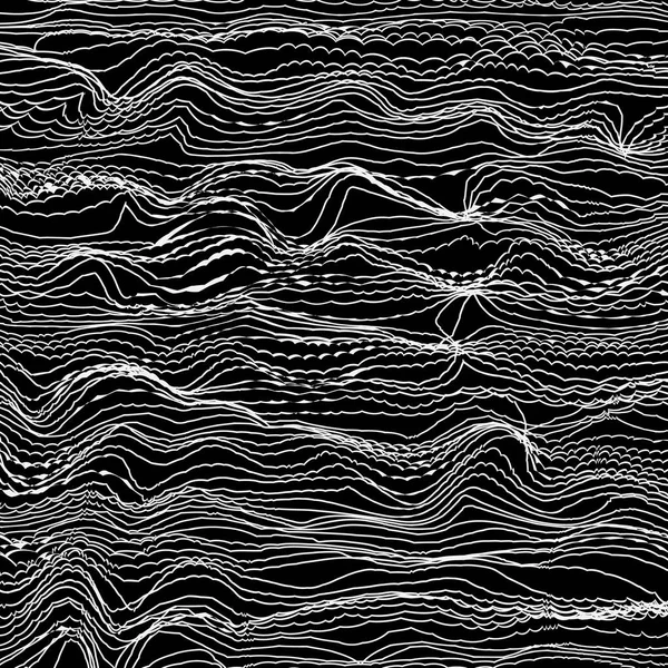 Fundal Abstract Unde Haotice Dungi Ilustrație Vectorială Monocrom Fundal — Vector de stoc